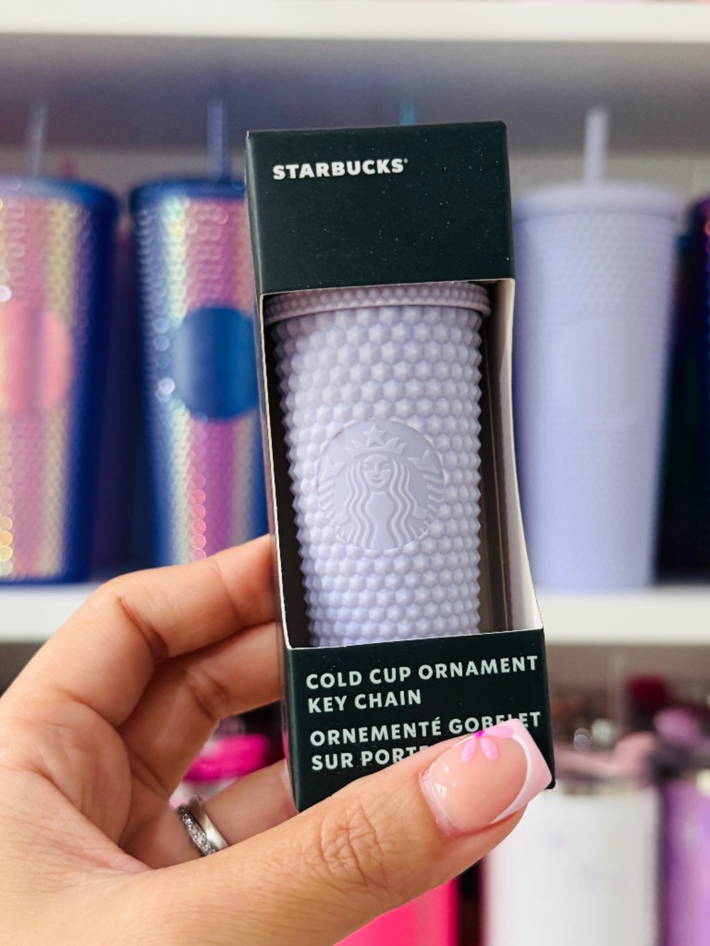 Lilac Studded Starbucks Keychain